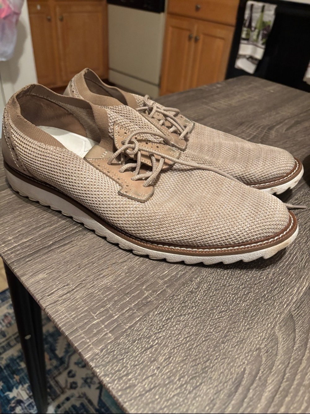 Dockers Men's Knit Lace-Up Loafers in Light Tan